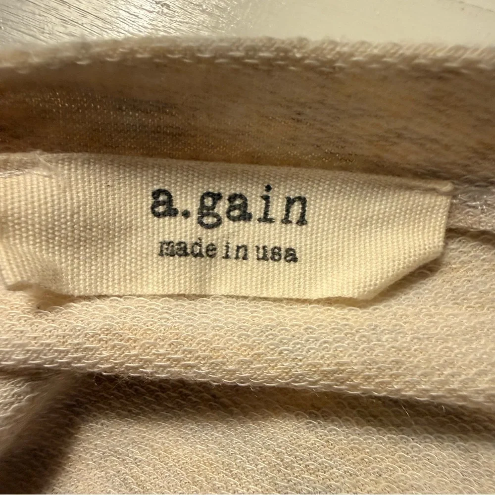 Teal and Cream Striped Sweater | Sz L - Picture 6 of 7